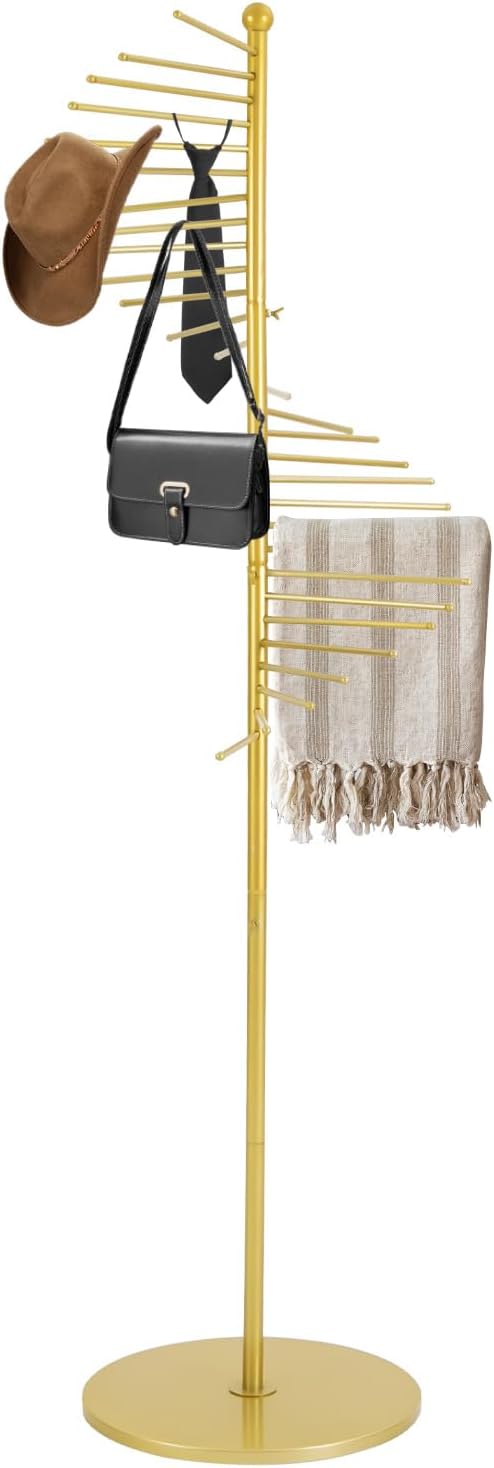5.58ft Freestanding Scarf Organizer, Metal Spiral Scarf Holder Commercial Hij...