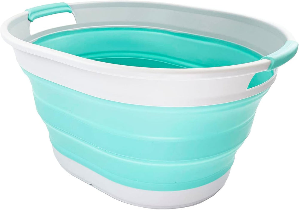 SAMMART 23L (6 Gallons) Collapsible Plastic Laundry Basket - Oval Tub - Folda...