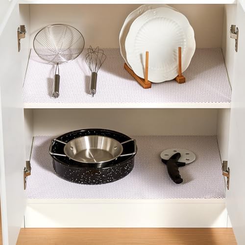 Shelf Liner for Kitchen Cabinets and Drawers, White, 10" x 240"