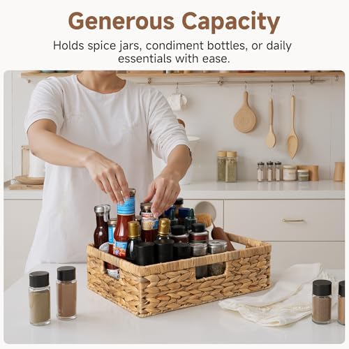 StorageWorks Wicker Storage Baskets for Shelves, Pantry Baskets, 1-Pack