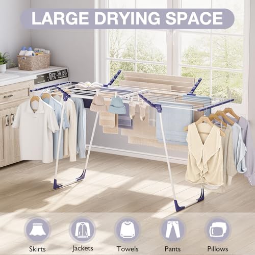 APEXCHASER Clothes Drying Rack, Drying Rack Large Space with 2 Wings