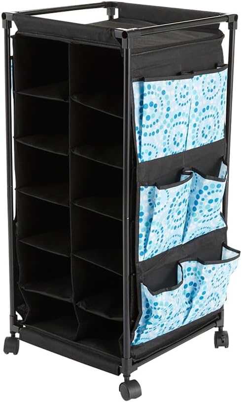 Springtime Fashionable Rolling Shoe Storage - Rolling Shoe Storage Blue Circles