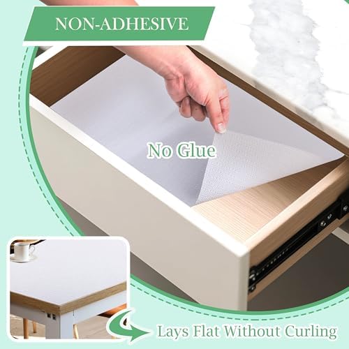 Cabinet Shelf Liners 24 Inch Wide X 20 Ft Non-Slip Drawer Mat for Kitchen Cab...
