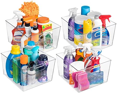 ClearSpace Clear Plastic Storage Bins for Kitchen, Fridge, Pantry, 4 Pack