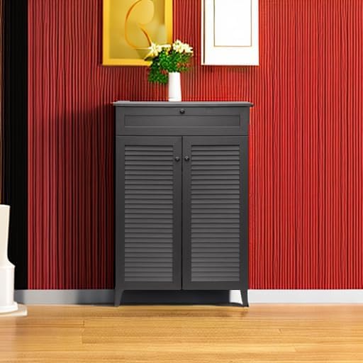 Baxton Studio Harding Shoe-Storage Cabinet, Espresso
