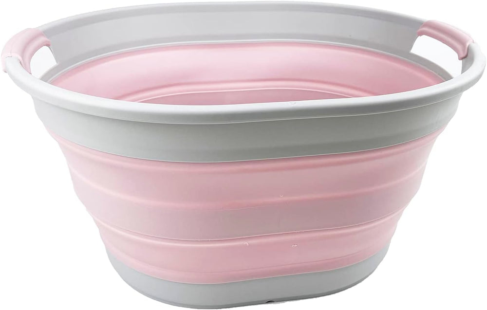 SAMMART 23L (6 Gallons) Collapsible Plastic Laundry Basket - Oval Tub - Folda...