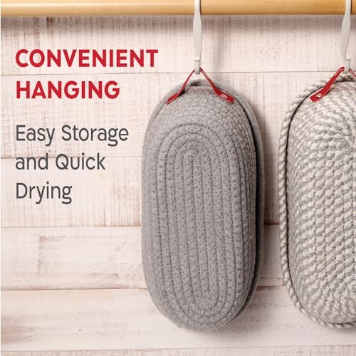 KneadAce Cotton Rope Banneton Bread Proofing Basket Set, 2 x Oval Bread Baske...