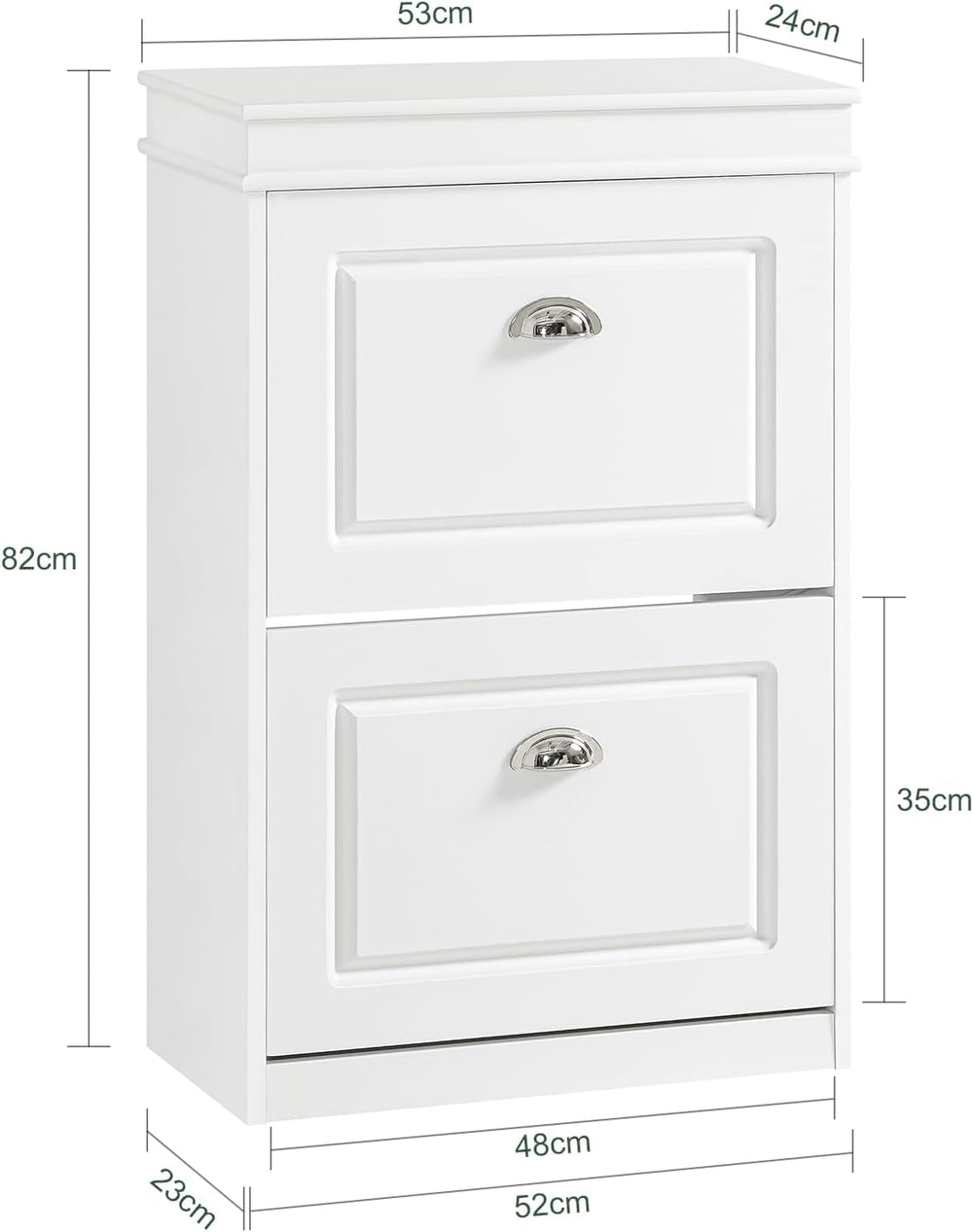 SoBuy Small Shoe Cabinet, Slim Shoe Rack 2 Flip-Drawers, Thin Shoe Storage Cu...