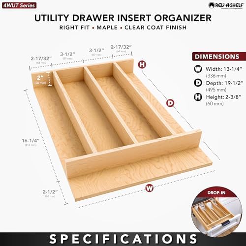 Rev-A-Shelf Natural Maple Right Size Utensil Insert Home Storage Kitchen Orga...