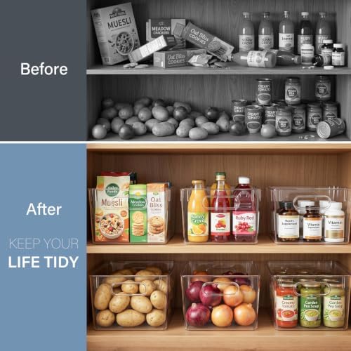 Heyuzb Clear Storage Bins Plastic