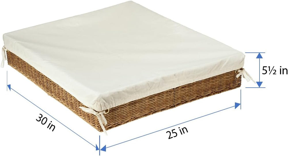 KOUBOO Wicker Under Bed Basket with Liner and Cover