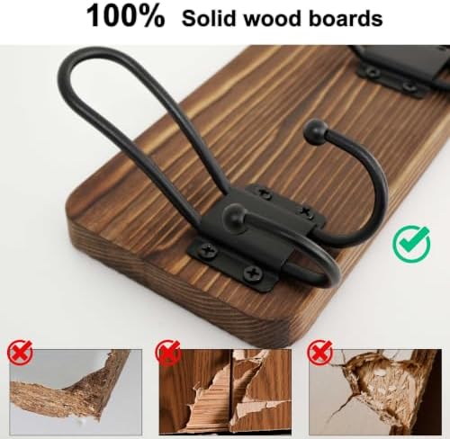 WEBI Rustic Coat Rack Wall Mount,17" Coat Hooks Wall Mounted,Fit 16&quot...