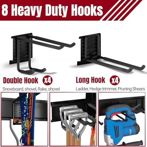 99" Garage Tool Organizer Wall Mount, 28 Pack Heavy Duty Wall Mount Gara...