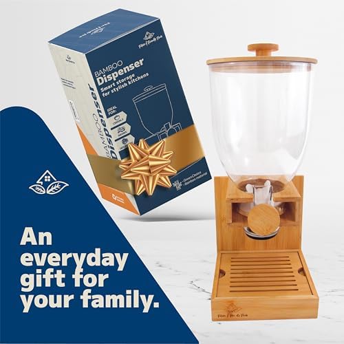 Bamboo Dispenser 3.5Liters (118 fl Oz) , Cereal Dispenser, Storage Container,...