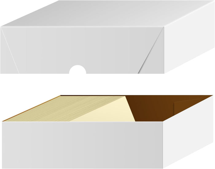 White Business Card Folding Box - Thick and Sturdy Cardboard Boxes for Storage Containers, Packaging, Card Holder and Organizer - 25 per Pack (7" x 3 1/2" x 2")
