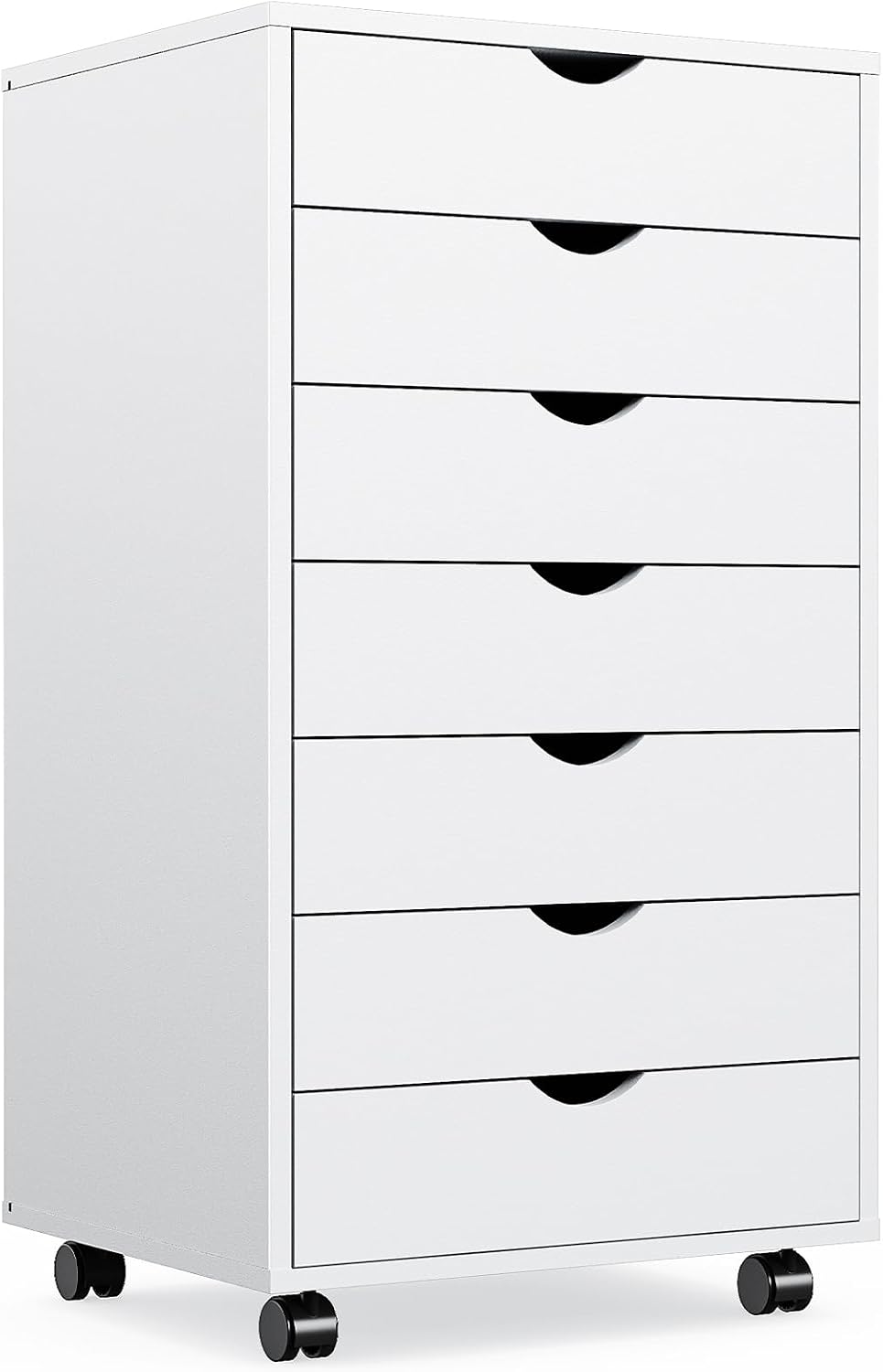 OLIXIS 7 Drawer File Cabinet on Wheels, Printer Stand