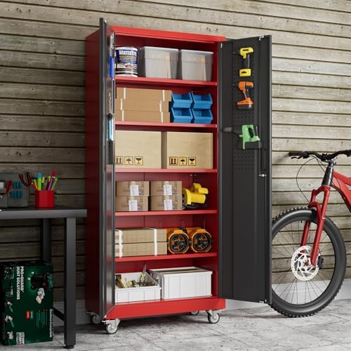 SUXXAN Wide & Deep 71"x34"Wx18 D Metal Garage Storage Cabinet R...