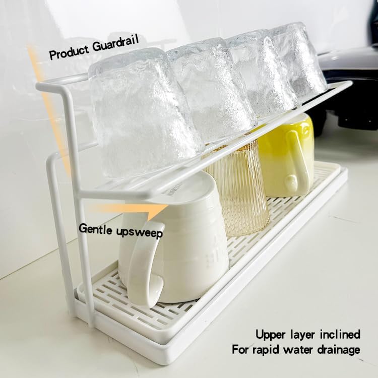 2-Tier Space-Saving Drain Rack with Removable Tray