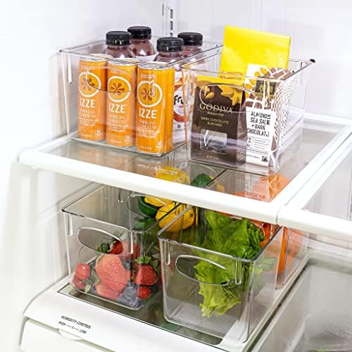 Sorbus Fridge Organizers and Storage, Clear Plastic Bins (Small, 8 Pack)