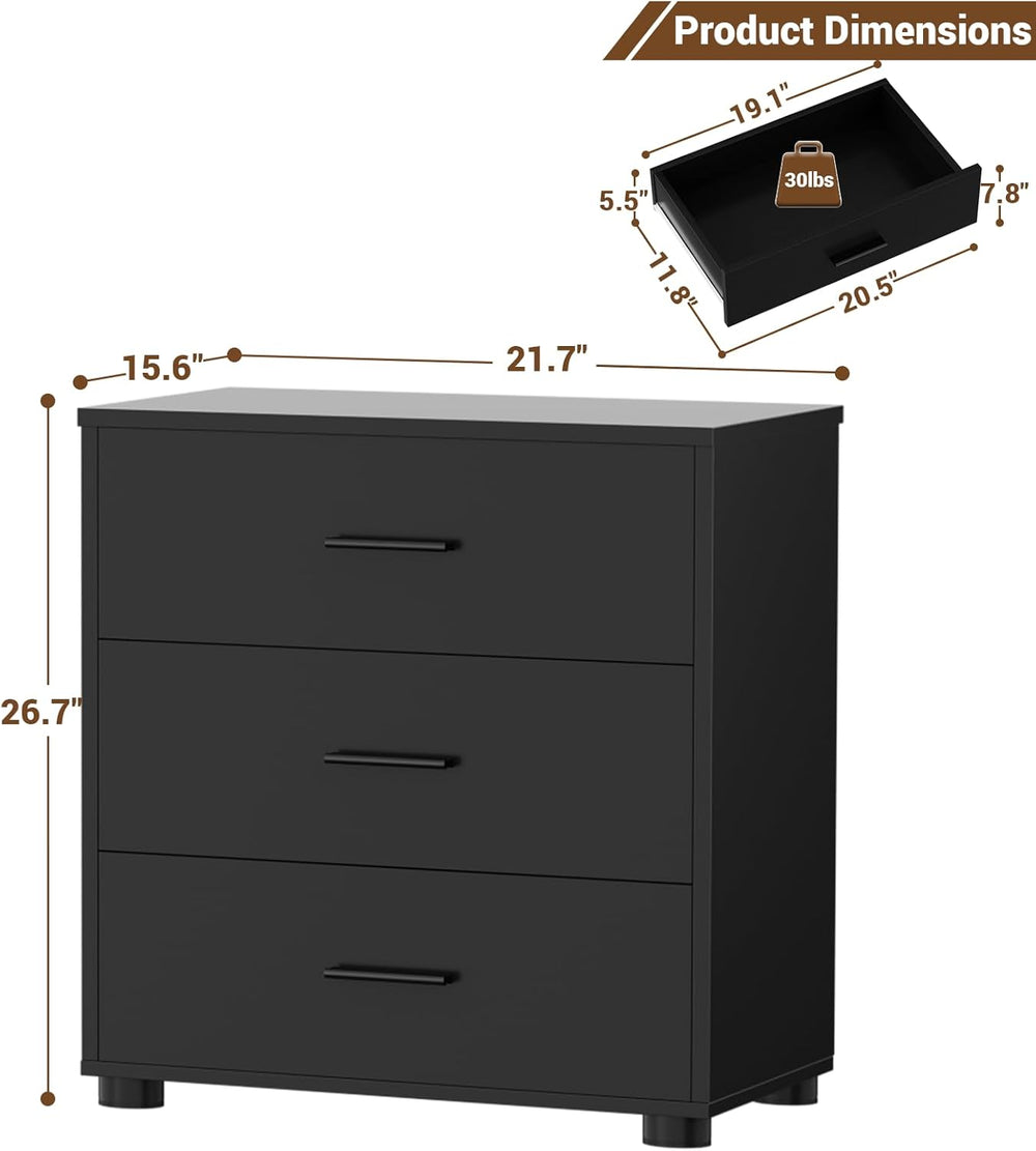 Aheaplus Closet Drawers Set of 2, Wood Closet Organizers and Storage, Balck