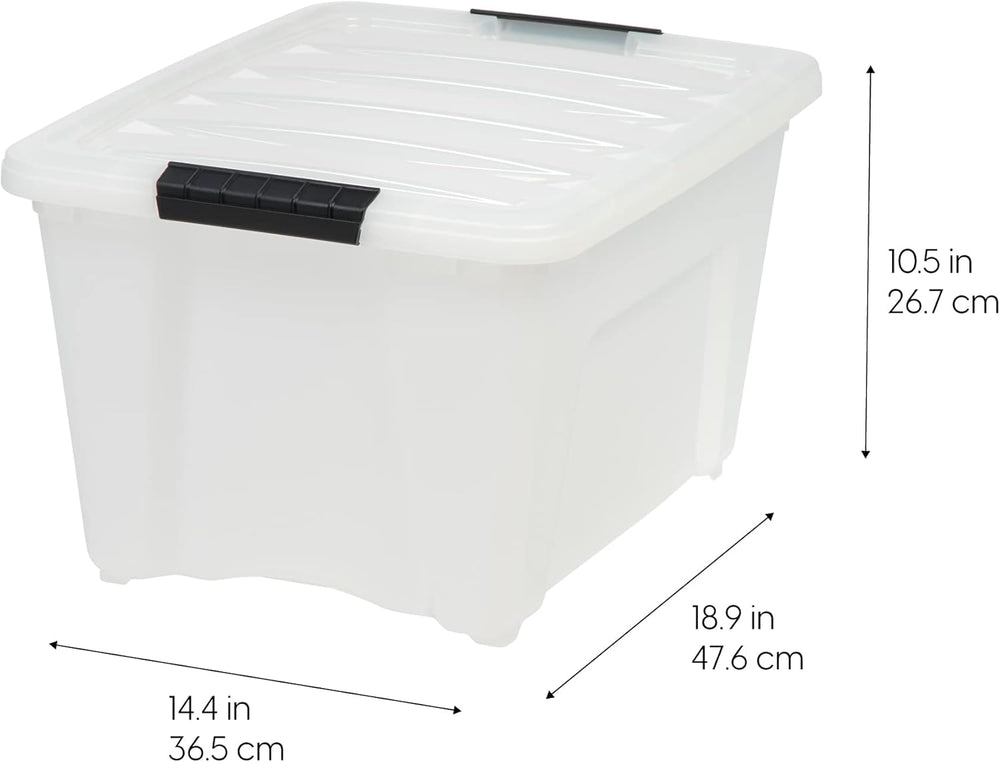 IRIS USA 6-Pack 32 Quart Storage Bins with Lids, Pearl