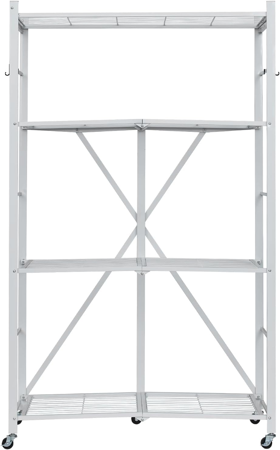 VEVOR 4-Tier Foldable Storage Shelf, 36W x 21D x 60 H Inch Folding Metal Rack...