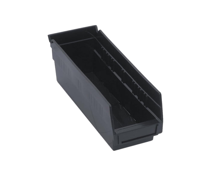 Quantum Storage Systems QSB101BK 36-Pack 4" Hanging Plastic Shelf Bin Storage Containers, 11-5/8" x 4-1/8" x 4" , Black