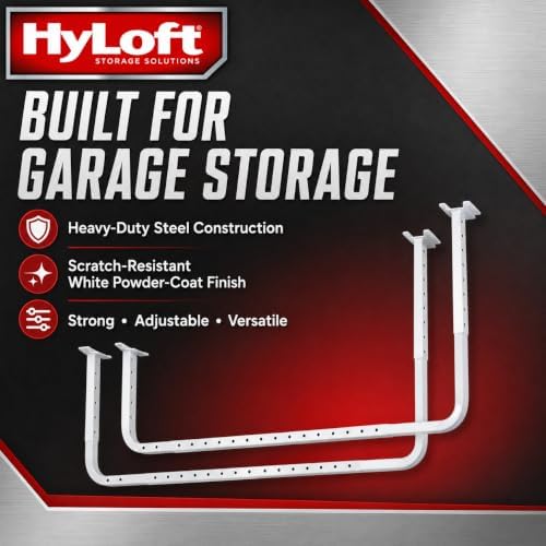 HyLoft 33 in. x 34 in. Adjustable Garage Ceiling Mount Storage Rack Kit, Gara...