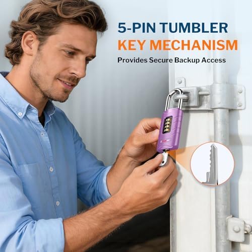 Forge 4-Digit Combination Padlock with Backup Keys, Recover Forgotten Code, W...