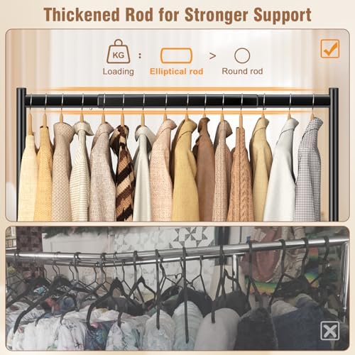 EAGMAK Heavy Duty Clothes Rack Load 420 LBS, Rolling Garment Rack with Lockab...