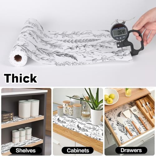 Quttisay Shelf Liner Non Adhesive Kitchen Drawer Liner 17.3in x 16.4ft