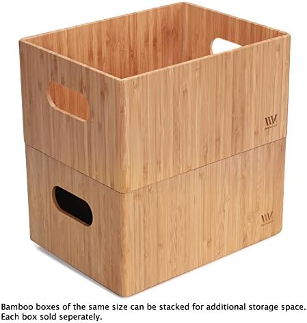 MobileVision Bamboo Storage Box Multi-Purpose Organizer for Kitchen Supplies ...