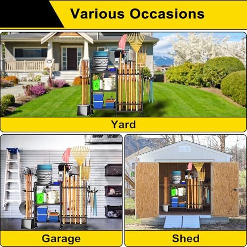 GIOTORENT 6 Tier Garden Tool Organizer, Garage Storage and Organization, Meta...