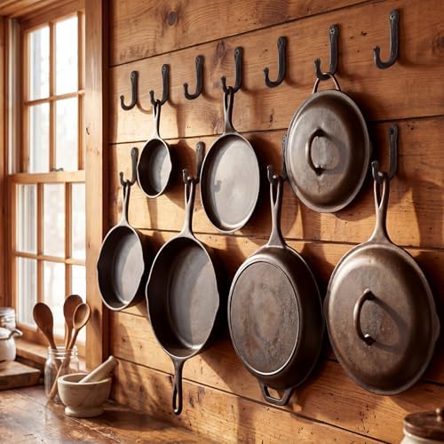 15 Pack Railroad Spike Cast Iron Hooks Rustic Black Vintage Coat Hanger Wall ...