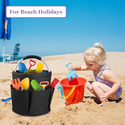 2Pcs Collapsible Cleaning Caddy with Handle, 17L Foldable Cleaning Supply Cad...