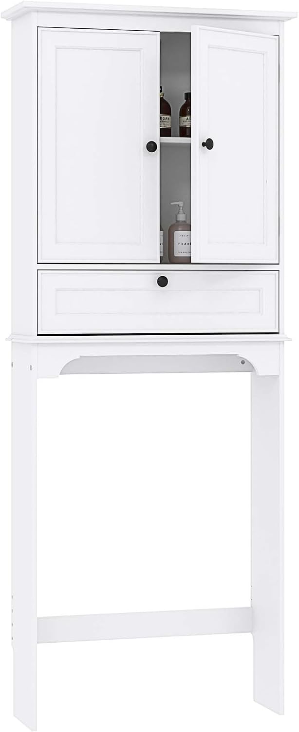 Spirich Bathroom Over the Toilet Storage Cabinet with Tilt-Out Cube, White