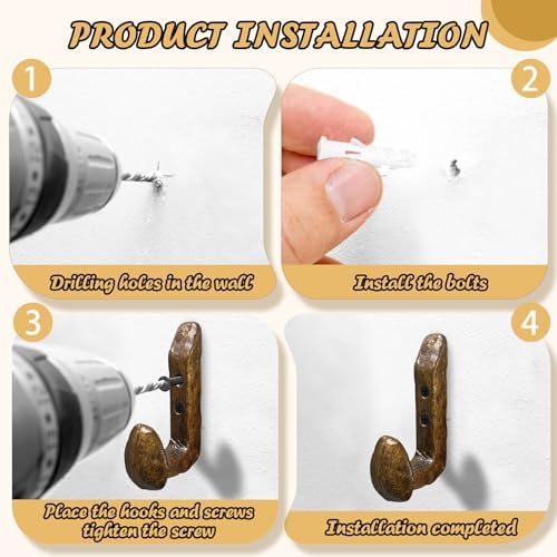 4PC Railroad Spike Cast Iron Hooks Antique Copper Rustic Coat Hook Heavy Duty...