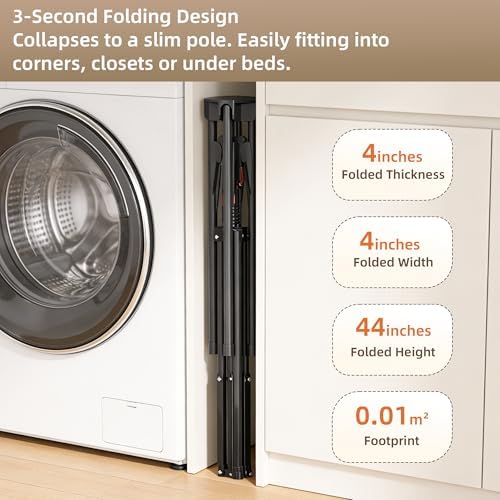Clothes Drying Rack Foldable, Adjustable Height with Fold Button