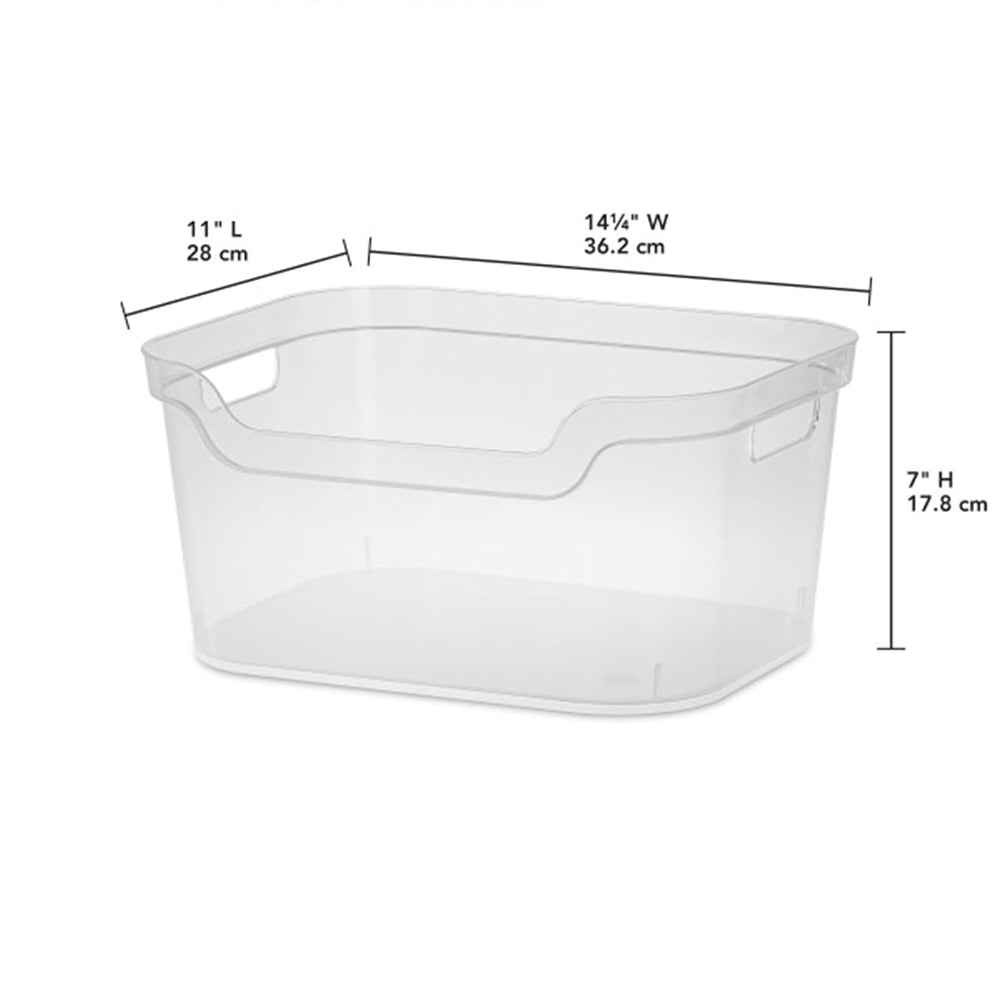 Sterilite Large Open Bin, Clear Plastic Organizing Container, 24-Pack
