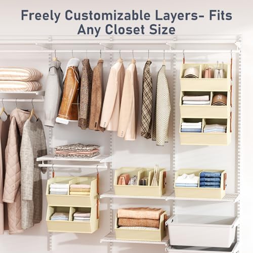 Hanging Closet Organizer Extra Large, Clothes Hanging Shelves for Closet with...