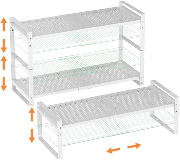 Multi-Functional Metal Shoe Rack,Expandable Adjustable Stackable Kitchen Orga...