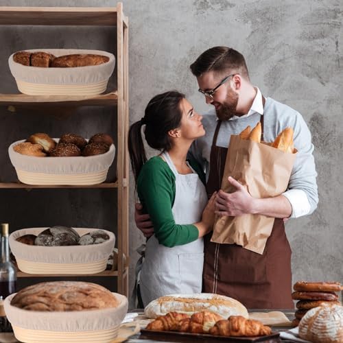 Gejoy 40 Sets Bread Proofing Baskets Bulk 10 Inch Banneton Dough Proofing Bow...