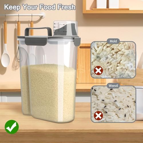 Komzon Rice Storage Containers, Airtight Cereal Containers Storage 20+10 lb E...