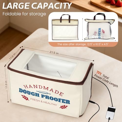 Extra Large Dough Proofing Box50-130°F, 3-Sided Heat 24HTimer