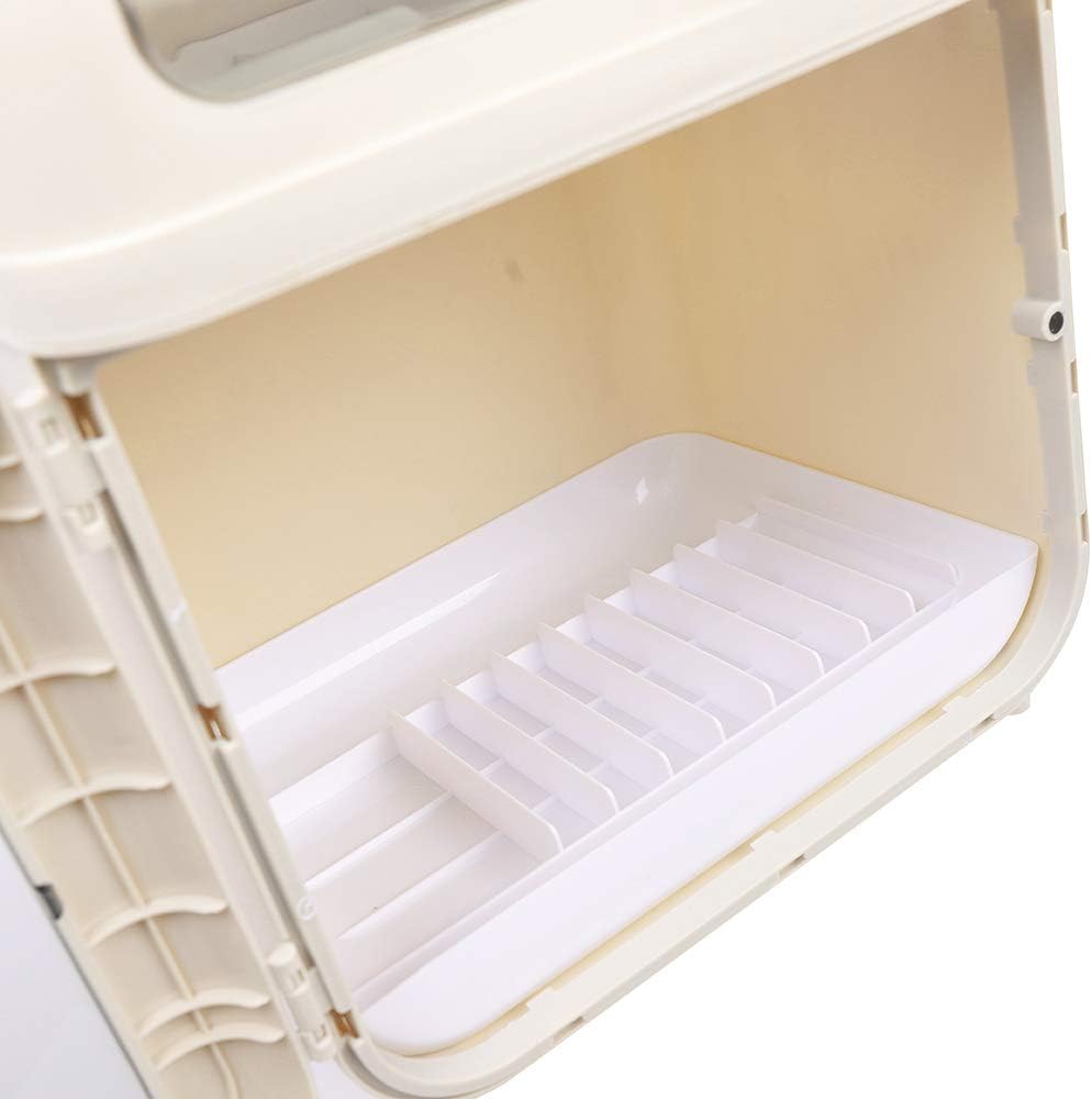 Dish Drying Rack and Drain Board with Lid Cover, Bottle Dryer Holder with Pot...