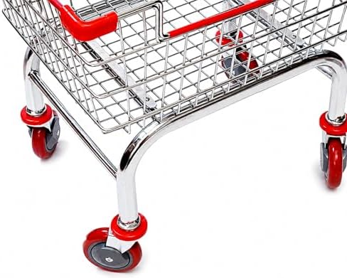 Laundry Cart Chrome Coated with Double Pole Rack, 2.5-Bu (Red or Blue Trim) (...