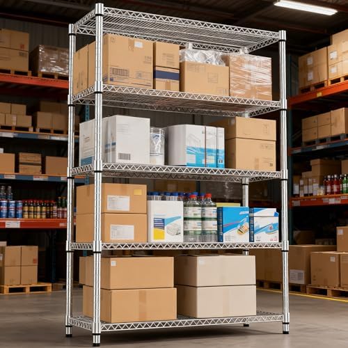 M MZG 5 Tiers Shelf Metal Storage Shelves 3300 lbs Steel Storage Shelving Uti...