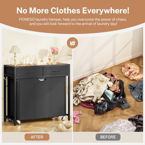 Laundry Sorter, Rolling Laundry Hamper with 3 Section Pull-Out Bags, Laundry ...