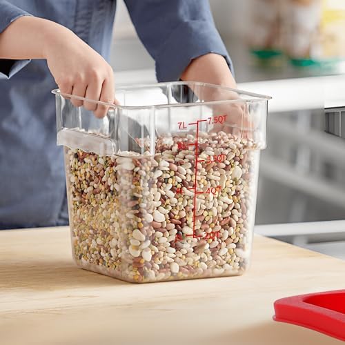 BIEAMA 4 Pack 8 Qt Square Food Storage Containers with Lids, NSF, Clear