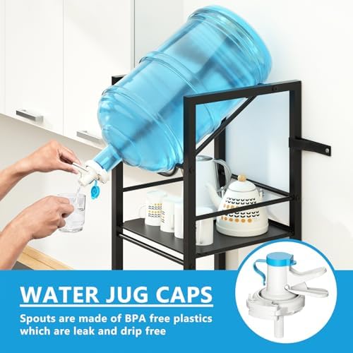 Eocnrhe 2-In-1 5 Gallon Water Jug Holder, 5 Tier Water Jug Stand Holder with ...
